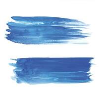 Hand draw blue brush stroke watercolor design vector