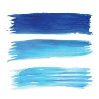 Hand draw blue brush stroke watercolor design vector