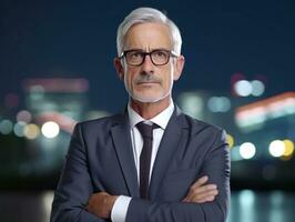 Mature businessman with glasses, boss day images photo