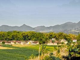 a small village settlement on the slopes of Mount Lawu photo