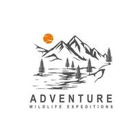 Mountain Logo, Vector Mountain Climbing, Adventure, Design For Climbing, Climbing Equipment, And Brand With Mountain Logo vector illustration