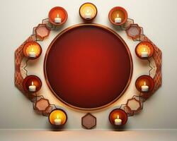 Happy diwali background with five burning lamps and colored patterns, diwali stock images and illustrations photo