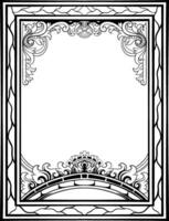 Lineart classic vintage carved ornament element design vector