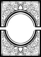 Lineart classic vintage carved ornament element design vector