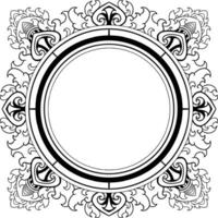 Lineart classic vintage carved ornament element design vector