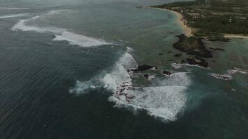 oceano Visão e Maurícia paisagem, aéreo tiro video