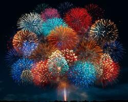 Big firework exploding on the night sky, diwali stock images and illustrations photo