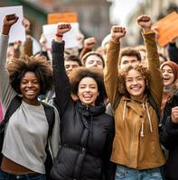 A group of students protesting for a cause, world students day images photo