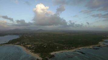 Aerial view of Mauritius with its coastal line video