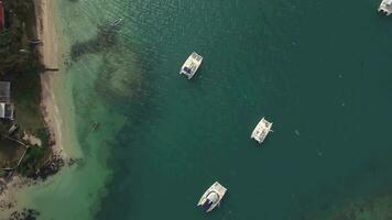 Aerial shot of Mauritius and Indian Ocean video