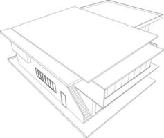 3D illustration of building project vector