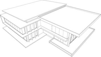 3D illustration of building project vector