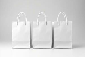 Shopping bag mockup design on white background. Generative AI photo