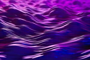 3D renders technological waves with purple, and vibrant colors. AI Generative photo