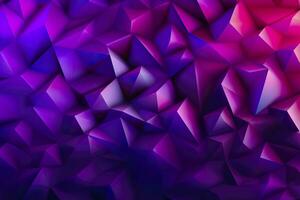 Purple Gradient Abstract Illustration. 3D triangle Background. Computer Art Design Template. AI Generative photo