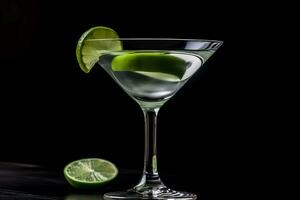 Lime gimlet drink. Generate Ai photo