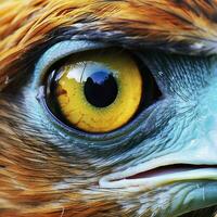 águila ojo. un cerca Mira a el visión de el Rey de aves. ai generativo foto