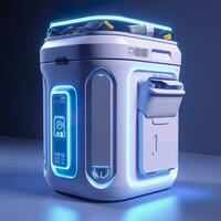 Removable Trash Can with Intelligent, Modular Design. A Futuristic Concept for Sustainable Waste Management. AI Generative photo