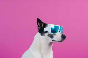 Dog trendy glasses. Generate Ai photo