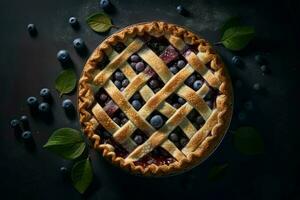 Blueberry pie food. Generate Ai photo