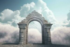 Arched gate surreal. Generate Ai photo