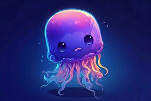 Jelly octopus kid. Generate Ai photo