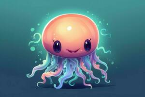 Jelly octopus. Generate Ai photo