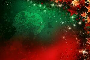 Christmas green red background. Generate Ai photo