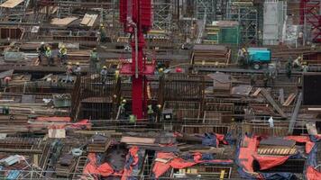 View of construction area with builders in work Kuala Lumpur, Malaysia video