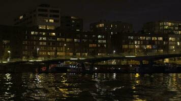 Water tour in night Amsterdam video