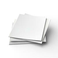 Blank white paper isolated on white background. Generative AI photo