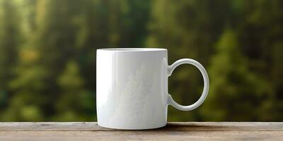 White Mug mockup. Generative AI photo