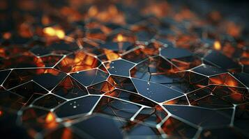 Modern digital abstract 3D background. Can be used in the description of network abilities, technological processes. ai generated photo