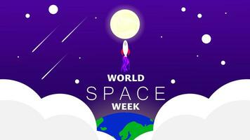 mundo espacio semana día, bandera póster diseño modelo para mundo espacio semana celebrado en 5 5 octubre. vector ilustración
