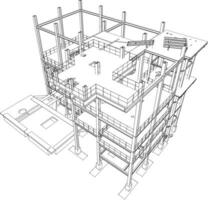 3d ilustración de industrial edificio vector