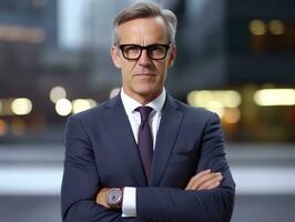 Mature businessman with glasses, boss day images photo