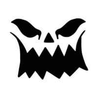 Jack O Lantern. Scary and funny faces of Halloween pumpkin or ghost . Vector collection.