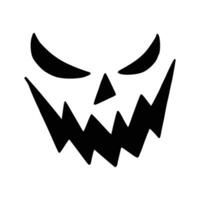 Jack O Lantern. Scary and funny faces of Halloween pumpkin or ghost . Vector collection.