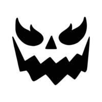 Jack O Lantern. Scary and funny faces of Halloween pumpkin or ghost . Vector collection.