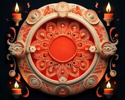 With two large candles and happy diwali, diwali stock images and illustrations photo