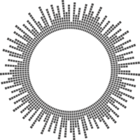 Circle sound wave. Audio music equalizer. Round circular icon. Spectrum radial pattern and frequency frame. png