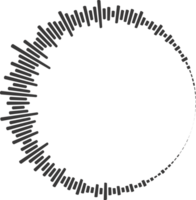 Circle sound wave. Audio music equalizer. Round circular icon. Spectrum radial pattern and frequency frame png