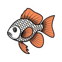 red and white carp. Flat vector illustration with female characters