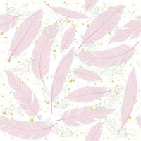 Seamless pattern of Pink soft wings. feathers pattern in the nursery. fluff. Vector stock illustration. Wallpaper.