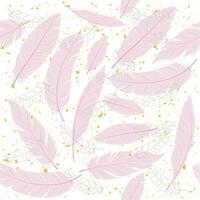 Seamless pattern of Pink soft wings. feathers pattern in the nursery. fluff. Vector stock illustration. Wallpaper.