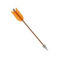 Antique arrow for bow. Vector stock illustration. Metal arrowhead for archery.  Isolated on white background.