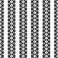 Aztec seamless stripe pattern design. Ethnic pixel style. Native American tribal background. Black and white colors. Design for textile template and print fabric. vector