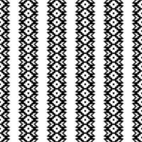 Aztec seamless stripe pattern design. Ethnic pixel style. Native American tribal background. Black and white colors. Design for textile template and print fabric. vector