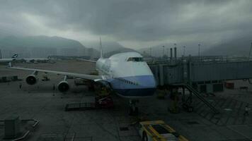 Timelapse of loading cargo into the plane Hong Kong Airport video