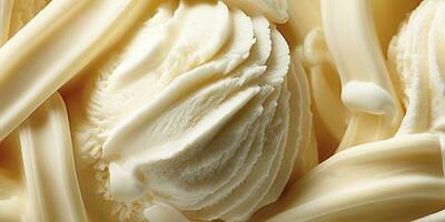 Generative AI, vanilla ice cream surface, close up texture of white ice cream like background. photo
